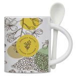 Eden Sublimation Ceramic Coffee Mug & Spoon Set - 320ml