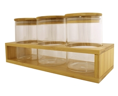 3-Piece Storage Jars & Stand