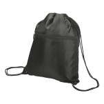 Drawstring Sport Bag with Zip Pocket 210D