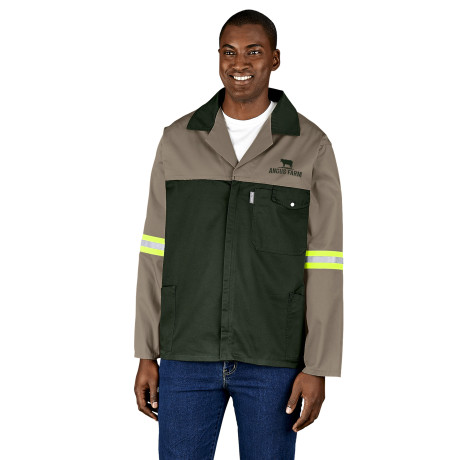 Site Premium Two-Tone Polycotton Jacket - Reflective Arms - Yellow Tape