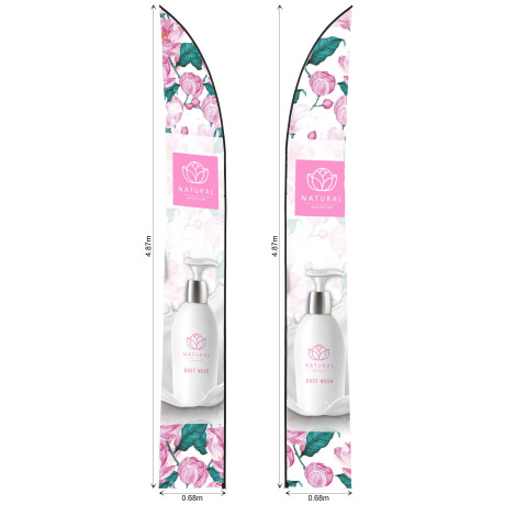 Legend 4m Sublimated Arcfin Double-Sided Flying Banner Skin (Excludes Hardware)