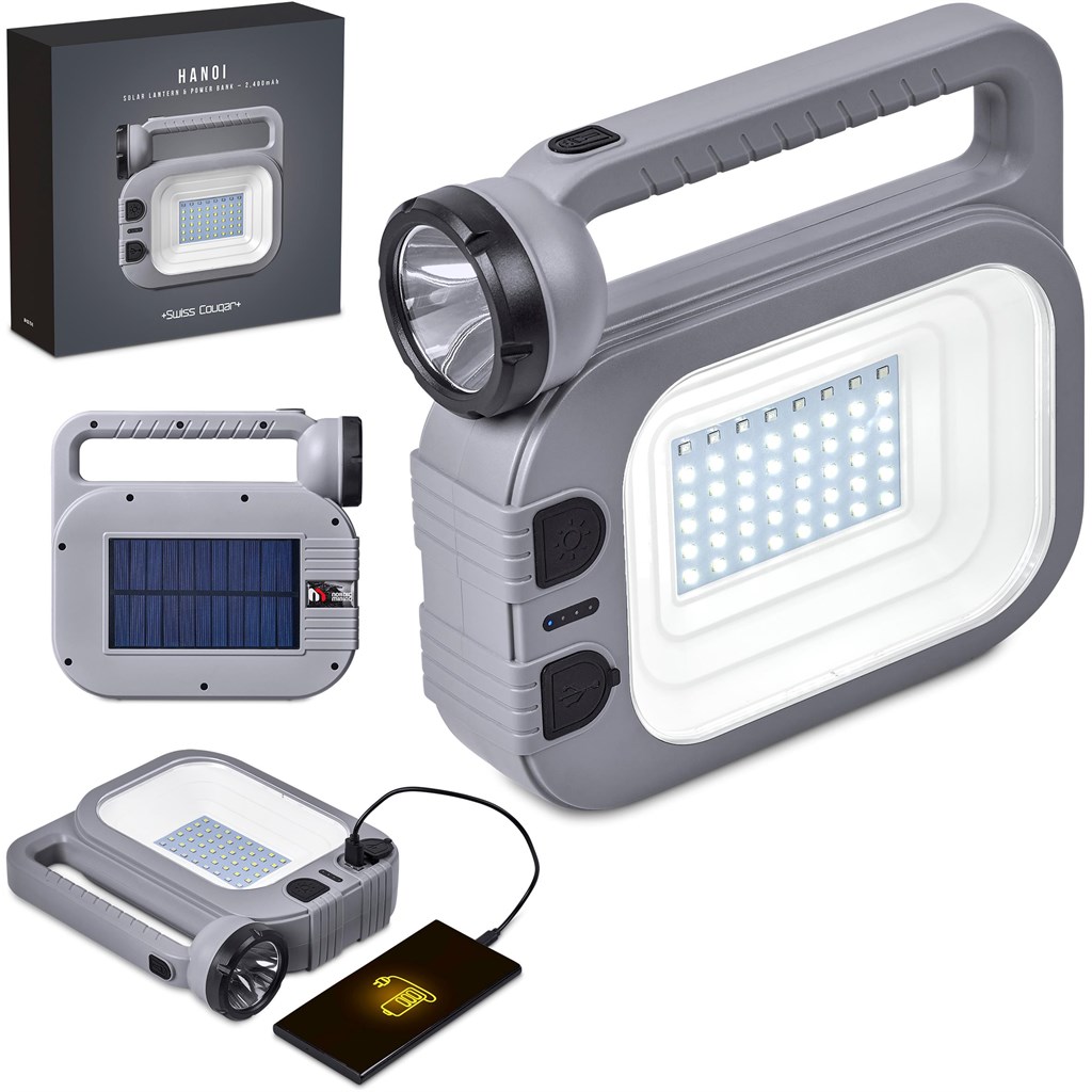 Swiss Cougar Hanoi Solar Lantern & Power Bank - 2,400mAh