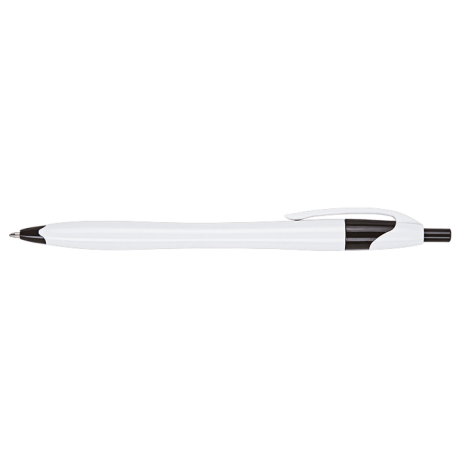 Slim White Barrel Ballpoint Pen