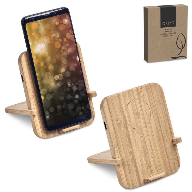 Okiyo Noryoku Bamboo Wireless Charging Phone Stand