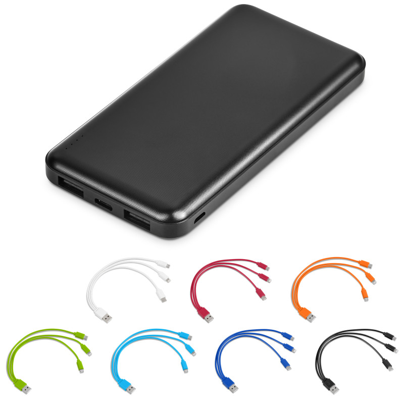 Kingpin Black Compact 5000mAh Power Bank Set