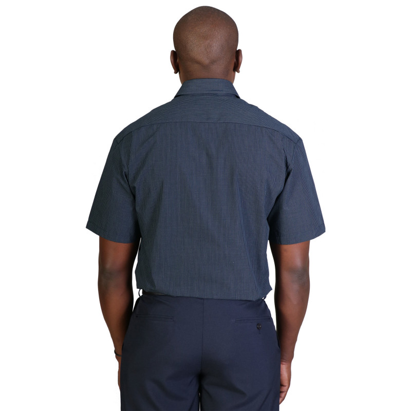 Matthew Shirt Short Sleeve - Check 1 - Navy