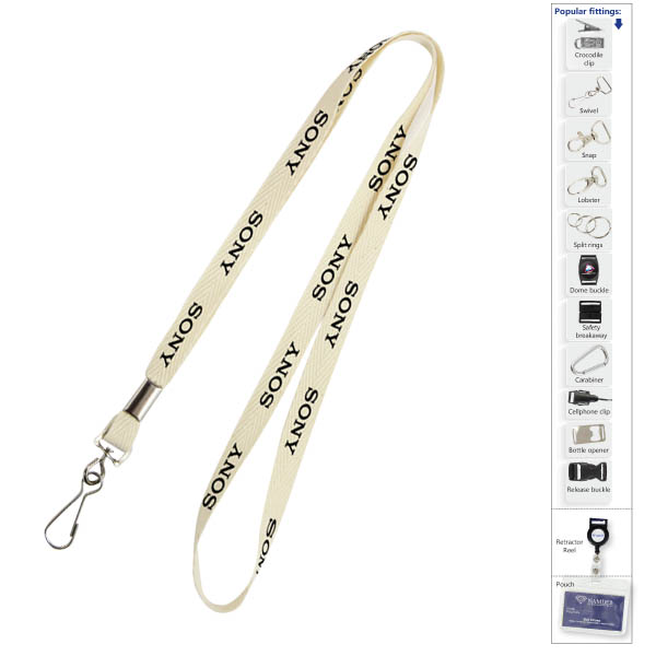 Cotton Twill Lanyard with 1 col+Snap