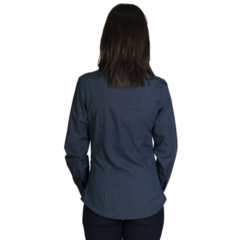 Roselina Blouse Long Sleeve - Check 1 - Navy