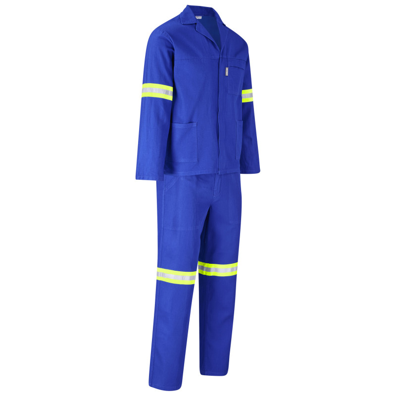 Technician 100% Cotton Conti Suit - Reflective Arms & Legs - Yellow Tape