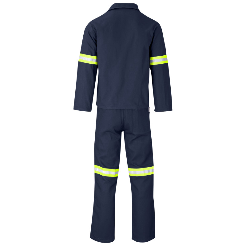 Technician 100% Cotton Conti Suit - Reflective Arms & Legs - Yellow Tape