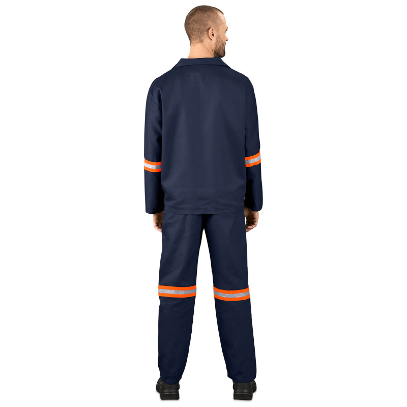 Technician 100% Cotton Conti Suit - Reflective Arms & Legs - Orange Tape