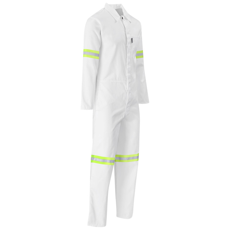 Safety Polycotton Boiler Suit - Reflective Arms & Legs - Yellow Tape