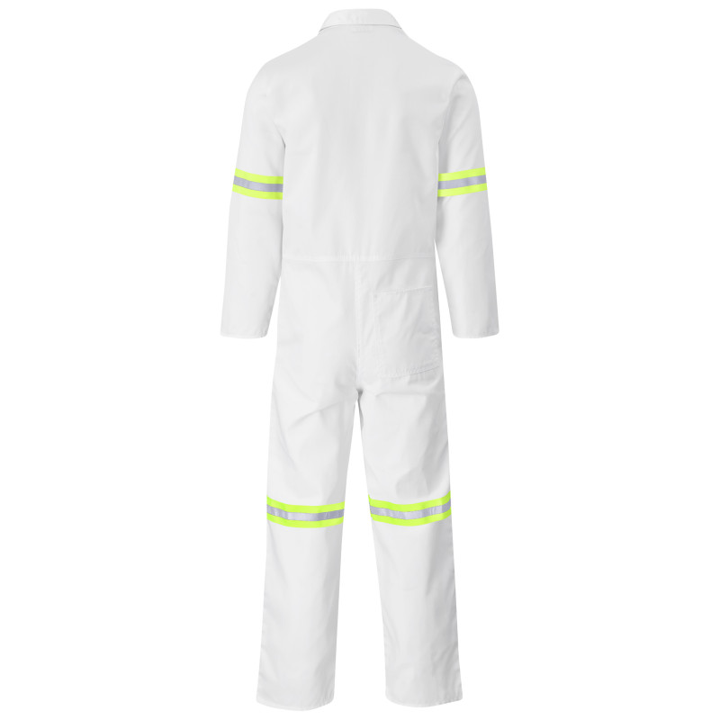 Safety Polycotton Boiler Suit - Reflective Arms & Legs - Yellow Tape