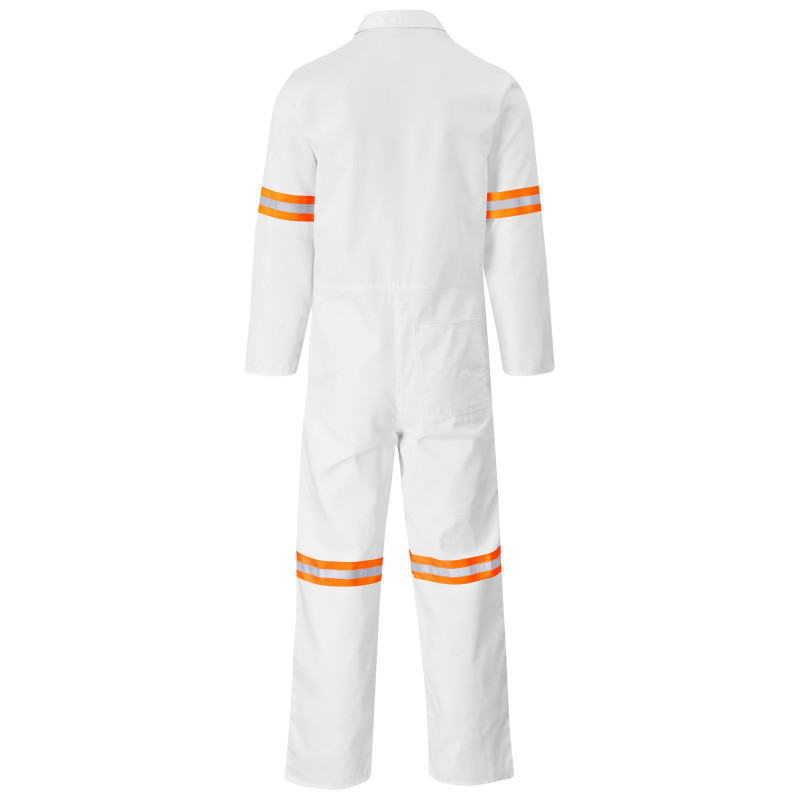 Safety Polycotton Boiler Suit - Reflective Arms & Legs - Orange Tape