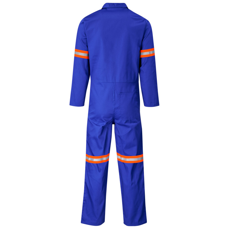 Safety Polycotton Boiler Suit - Reflective Arms & Legs - Orange Tape