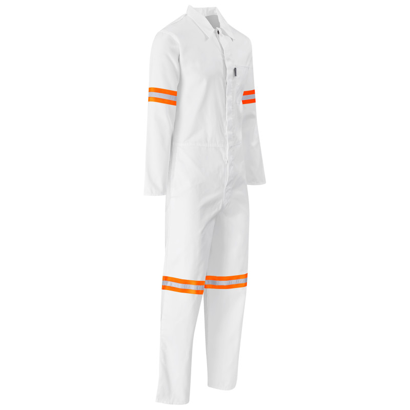 Safety Polycotton Boiler Suit - Reflective Arms & Legs - Orange Tape