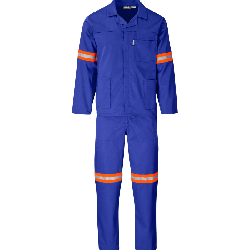 Trade Polycotton Conti - Suit Reflective Arms, Legs & Back - Orange Tape