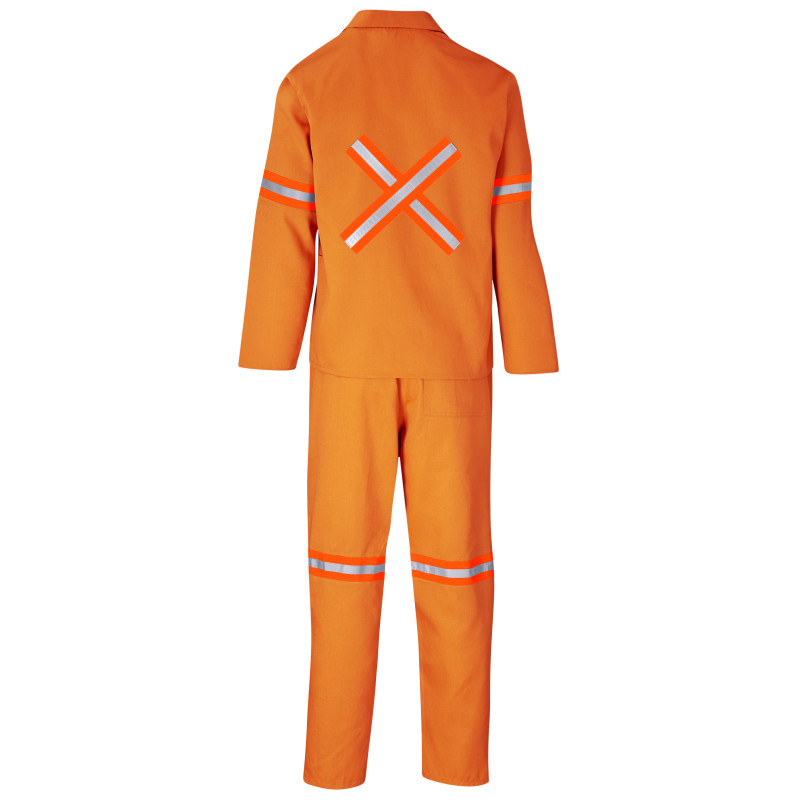 Trade Polycotton Conti - Suit Reflective Arms, Legs & Back - Orange Tape