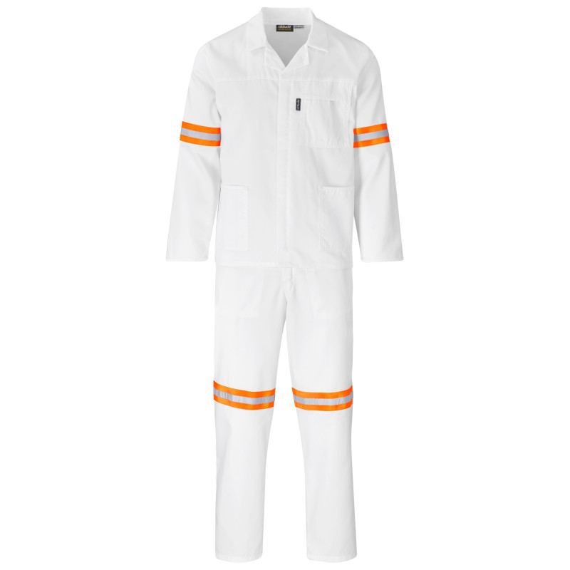 Trade Polycotton Conti - Suit Reflective Arms, Legs & Back - Orange Tape