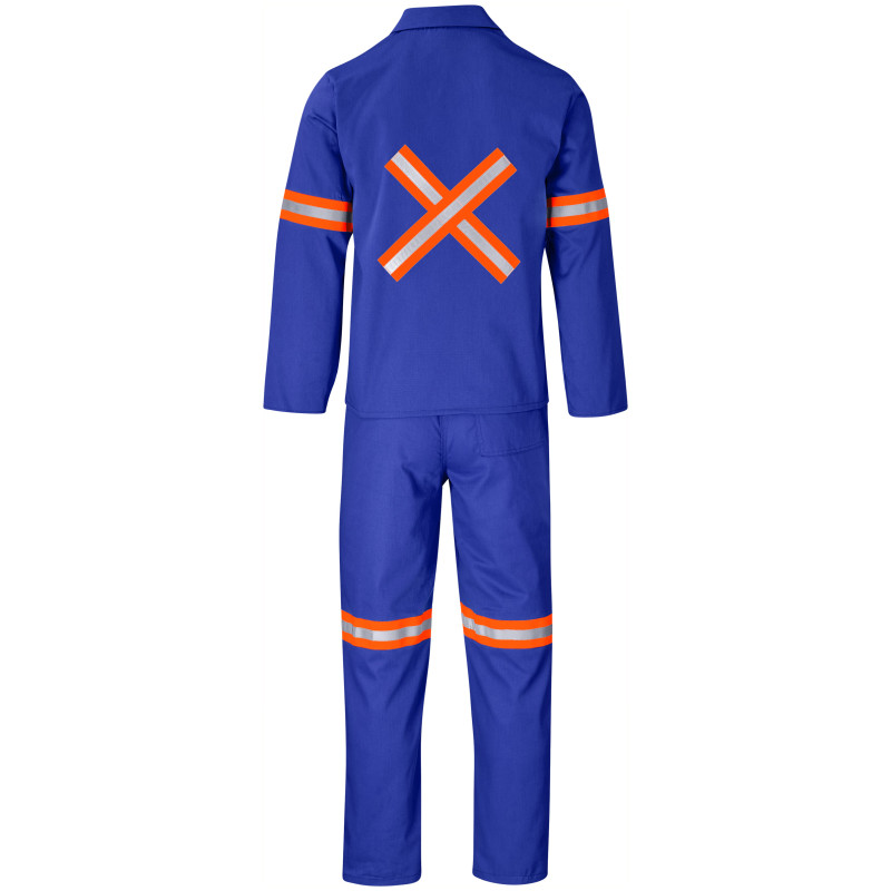 Trade Polycotton Conti - Suit Reflective Arms, Legs & Back - Orange Tape