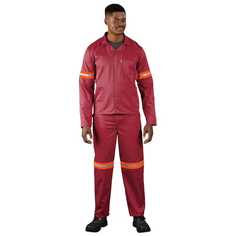 Trade Polycotton Conti - Suit Reflective Arms, Legs & Back - Orange Tape