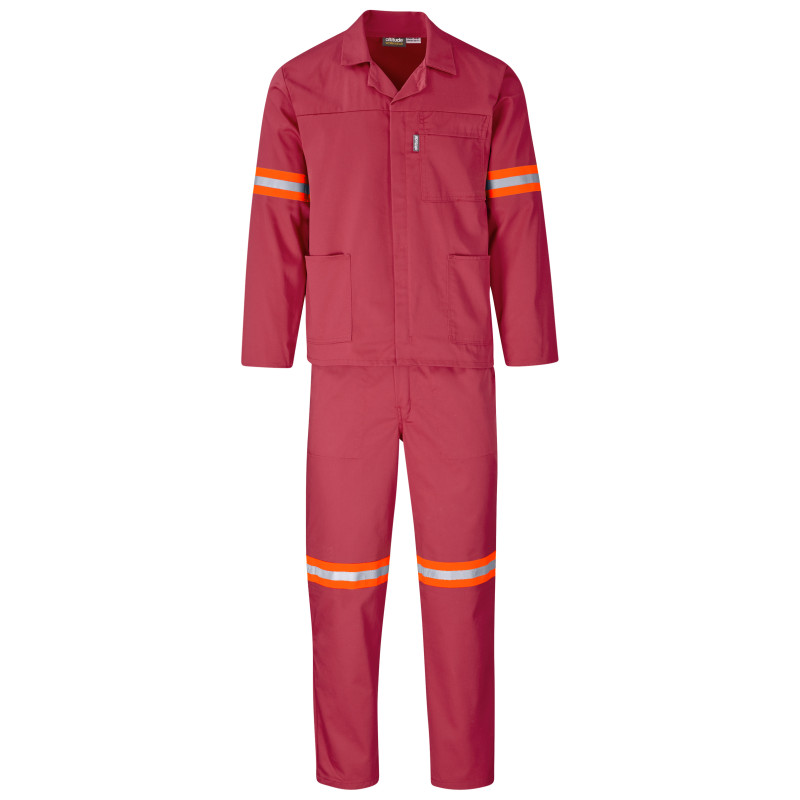 Trade Polycotton Conti - Suit Reflective Arms, Legs & Back - Orange Tape