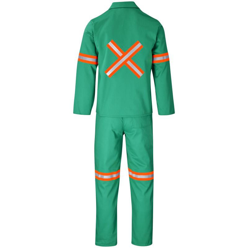 Trade Polycotton Conti - Suit Reflective Arms, Legs & Back - Orange Tape