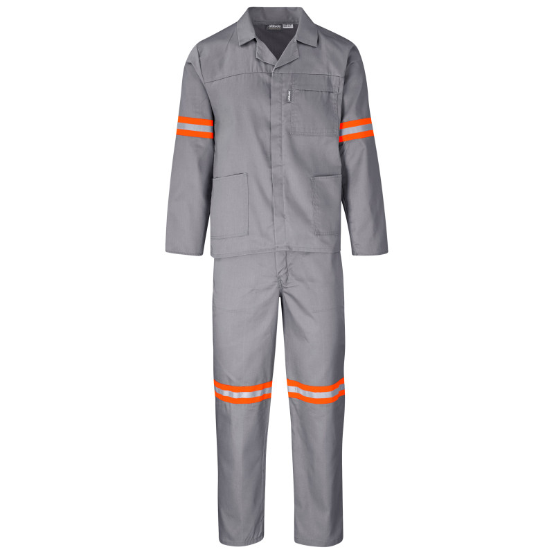 Trade Polycotton Conti - Suit Reflective Arms, Legs & Back - Orange Tape