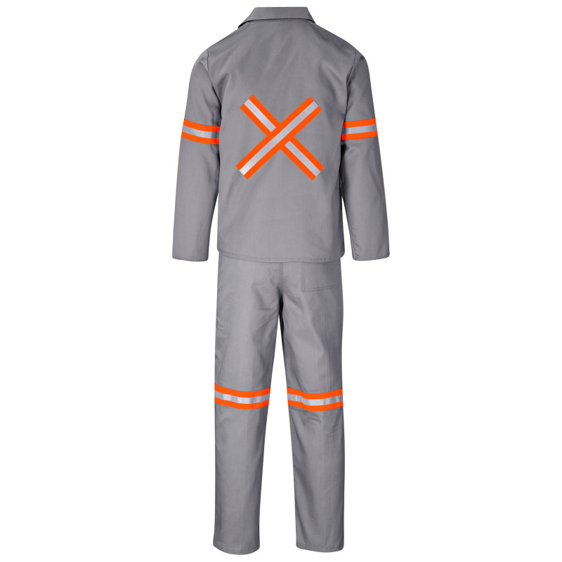 Trade Polycotton Conti - Suit Reflective Arms, Legs & Back - Orange Tape