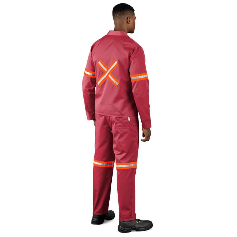 Trade Polycotton Conti - Suit Reflective Arms, Legs & Back - Orange Tape