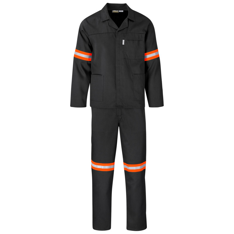 Trade Polycotton Conti - Suit Reflective Arms, Legs & Back - Orange Tape