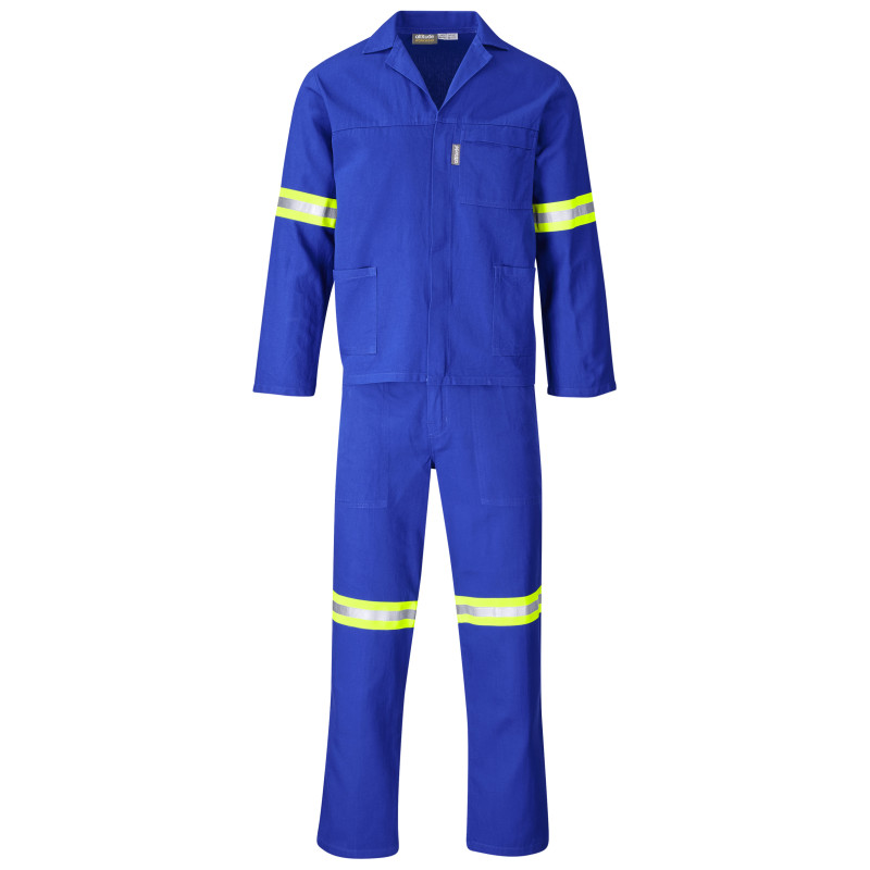 Technician 100% Cotton Conti Suit - Reflective Arms, Legs & Back - Yellow Tape