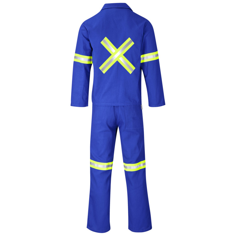 Technician 100% Cotton Conti Suit - Reflective Arms, Legs & Back - Yellow Tape