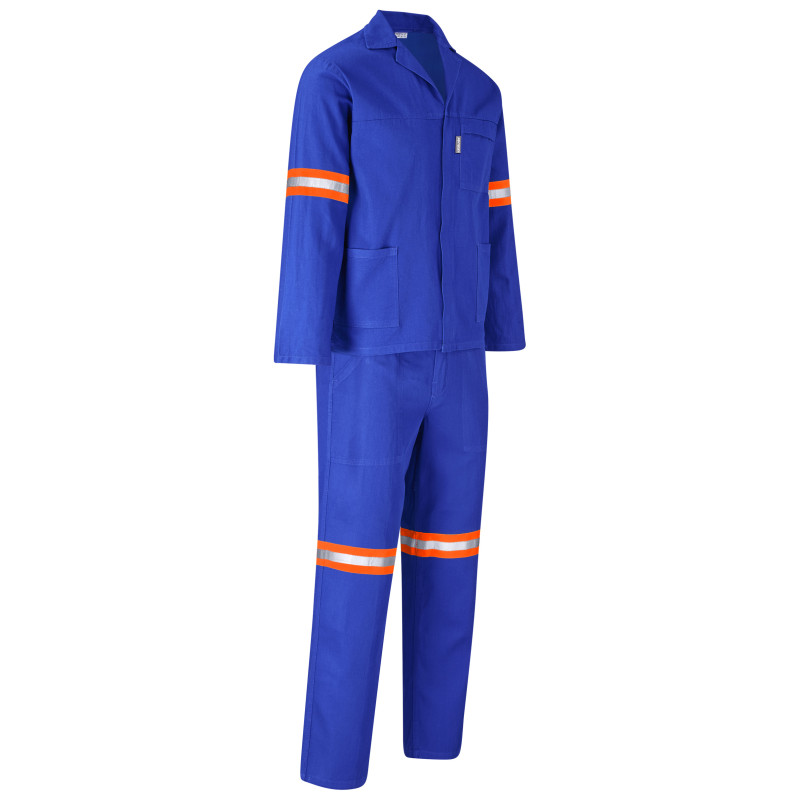 Technician 100% Cotton Conti Suit - Reflective Arms, Legs & Back - Orange Tape