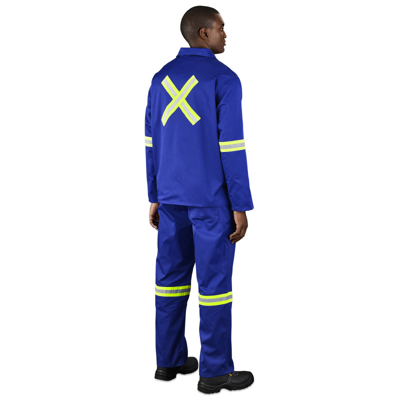 Site Premium Polycotton Jacket - Reflective Arms & Back - Yellow Tape