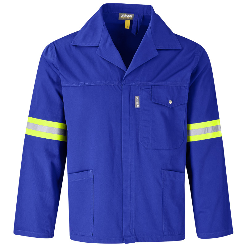 Site Premium Polycotton Jacket - Reflective Arms & Back - Yellow Tape