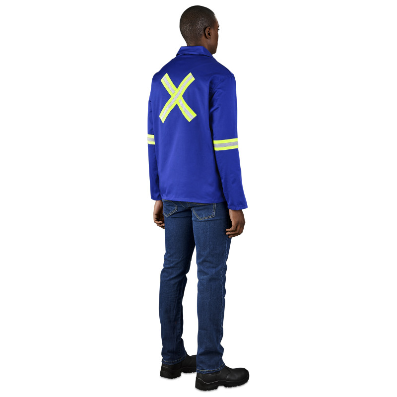 Site Premium Polycotton Jacket - Reflective Arms & Back - Yellow Tape