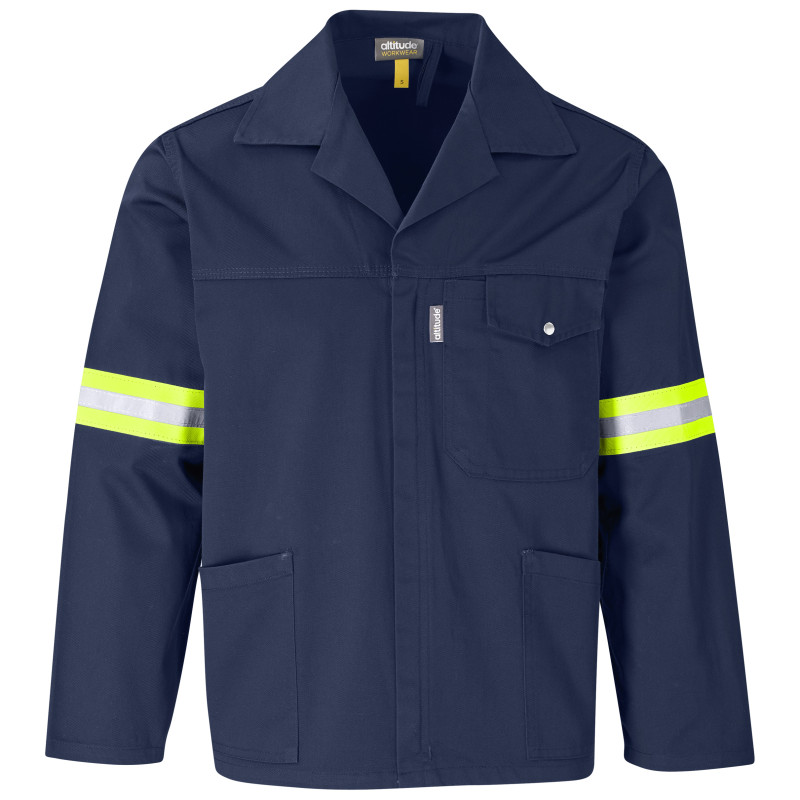 Site Premium Polycotton Jacket - Reflective Arms & Back - Yellow Tape