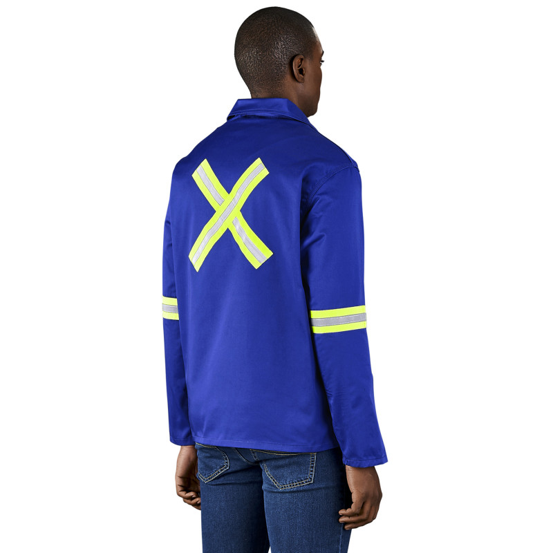 Site Premium Polycotton Jacket - Reflective Arms & Back - Yellow Tape