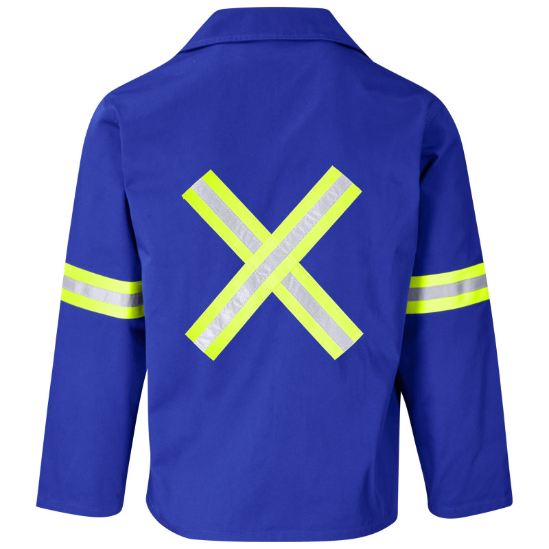 Site Premium Polycotton Jacket - Reflective Arms & Back - Yellow Tape