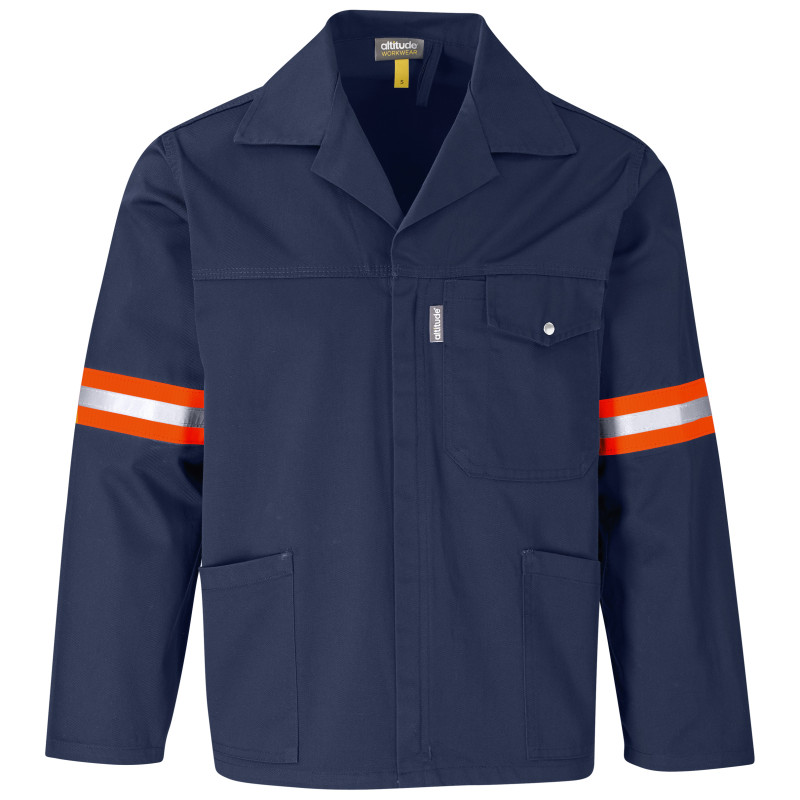 Site Premium Polycotton Jacket - Reflective Arms & Back - Orange Tape