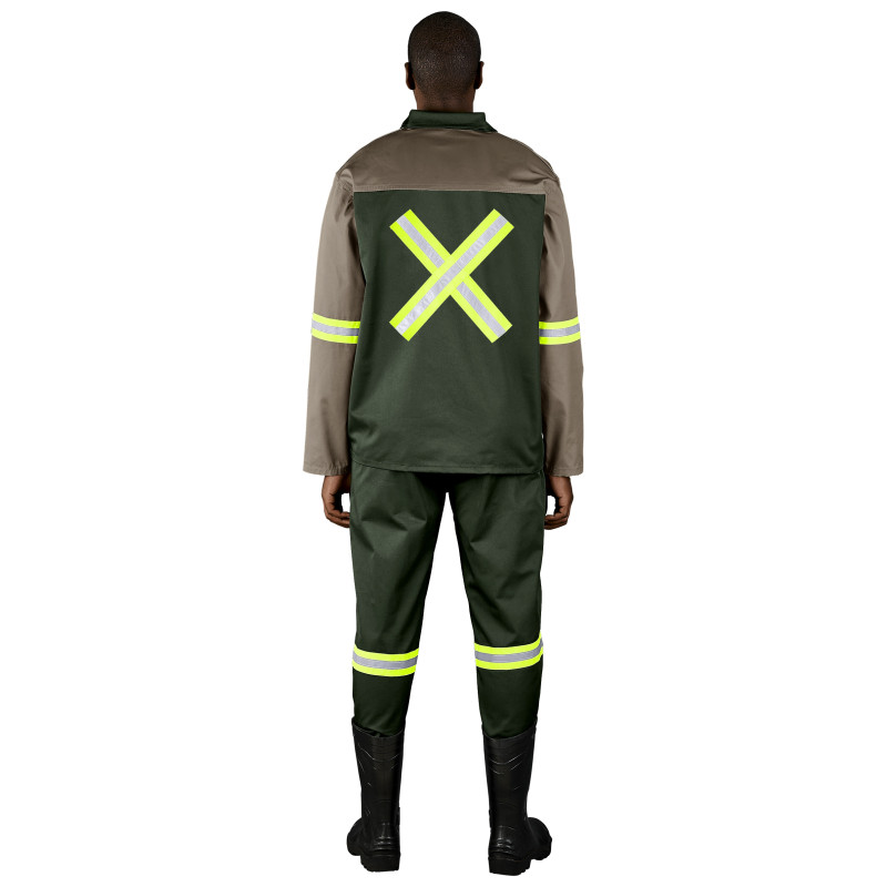 Site Premium Two-Tone Polycotton Jacket - Reflective Arms & Back - Yellow Tape