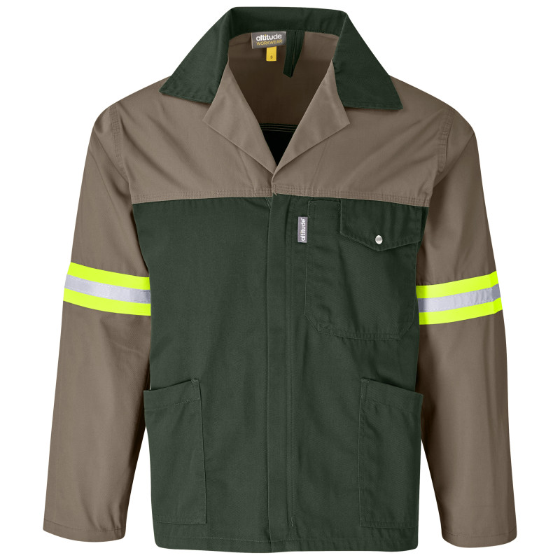 Site Premium Two-Tone Polycotton Jacket - Reflective Arms & Back - Yellow Tape