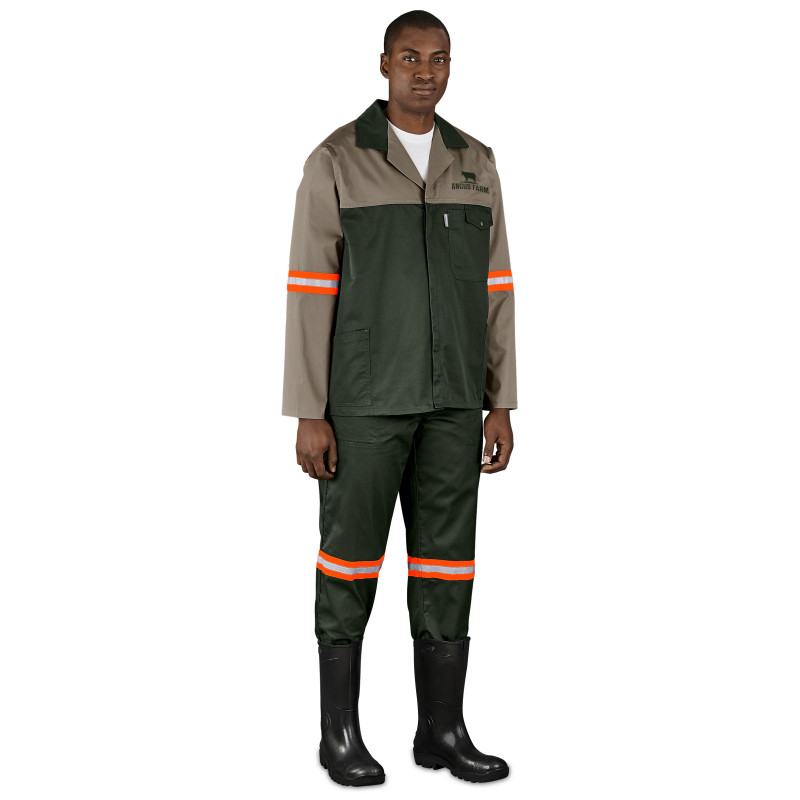 Site Premium Two-Tone Polycotton Jacket - Reflective Arms & Back - Orange Tape