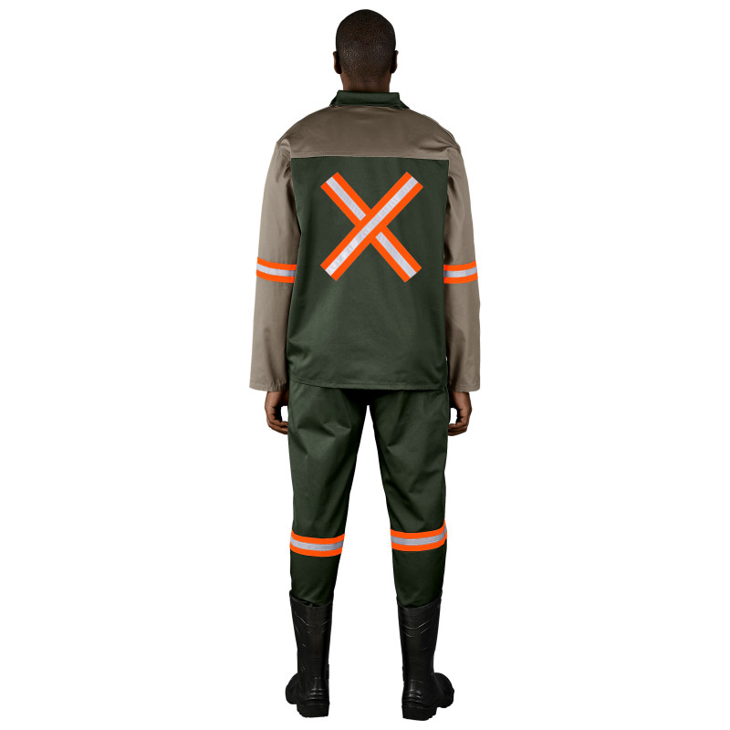 Site Premium Two-Tone Polycotton Jacket - Reflective Arms & Back - Orange Tape