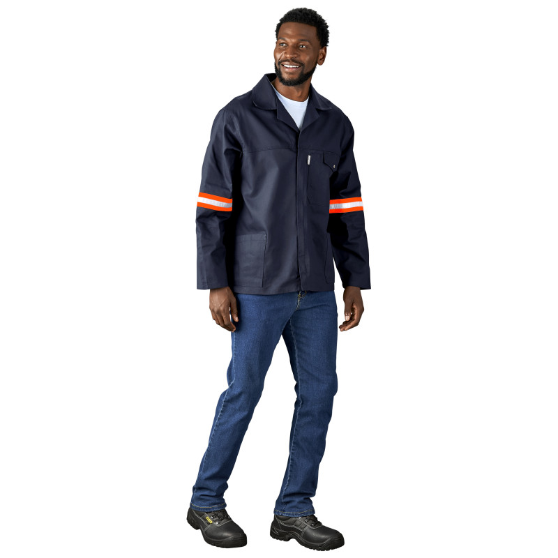 Artisan Premium 100% Cotton Jacket - Reflective Arms & Back - Orange Tape