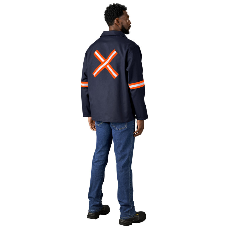 Artisan Premium 100% Cotton Jacket - Reflective Arms & Back - Orange Tape