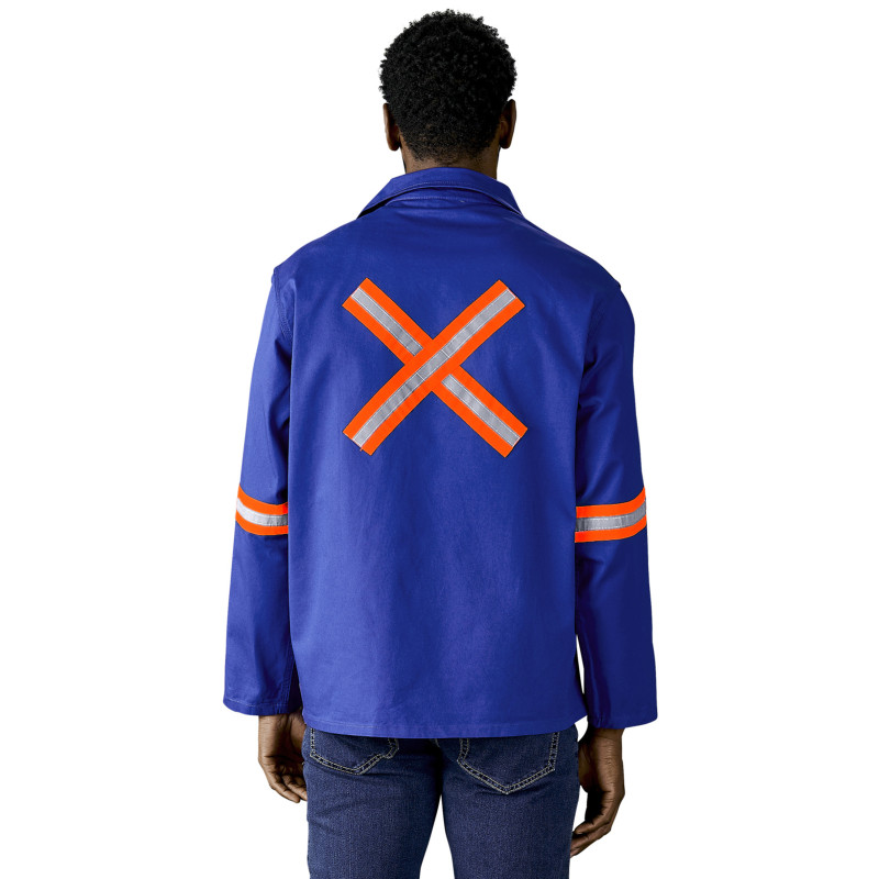 Artisan Premium 100% Cotton Jacket - Reflective Arms & Back - Orange Tape