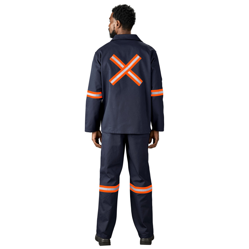 Artisan Premium 100% Cotton Jacket - Reflective Arms & Back - Orange Tape