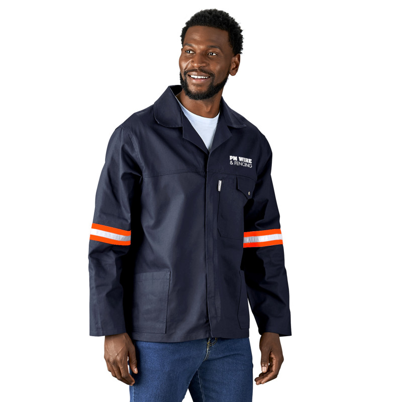 Artisan Premium 100% Cotton Jacket - Reflective Arms & Back - Orange Tape